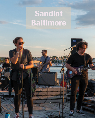 Anna Stevens and Kyle Fives out front at Sandlot in Baltimore